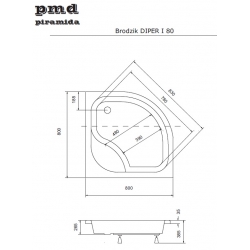 Kabina prysznicowa Sigma grafitowa 80x80x162 Metalhurt z brodzikiem Diper I i syfonem